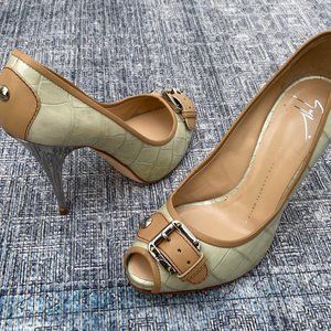 Giuseppe Zanotti Women Heel Pump Sandal Shoes Open Toe Made in Italy Size 38.5 8